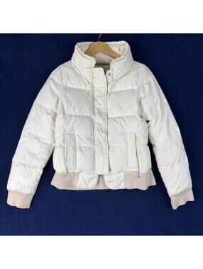 Juicy Couture Vintage Jacket Cropped Puffer Cream Women Small Y2K Streetwear